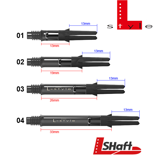 L-STYLE L-Shaft Carbon Silent Straight Clear Black (drehbares Top)