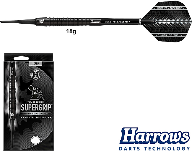 RÜCKLÄUFER: HARROWS Supergrip Black Edition Soft 18g