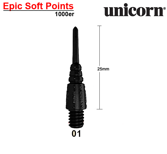 UNICORN Epic Soft Points Black 1000er Pack
