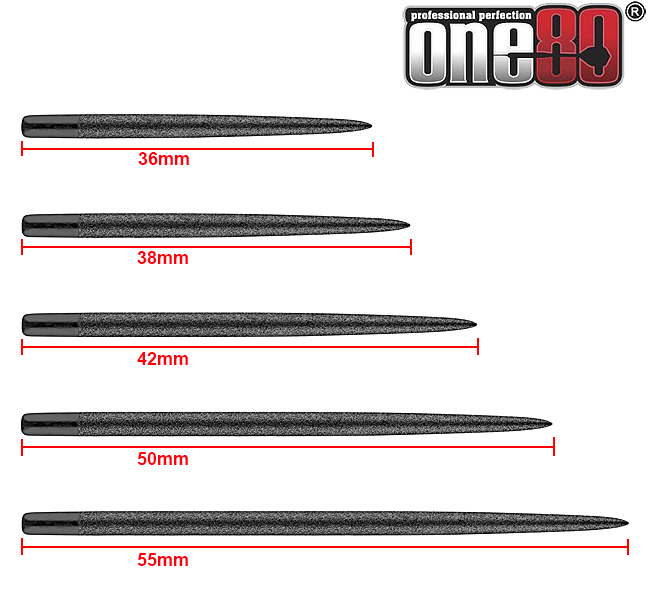 ONE80 Long Taper Points (Sand Coated) Black