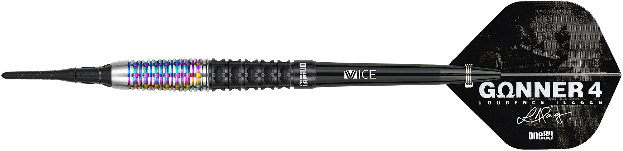 ONE80 Gunner 4 Black/Rainbow 90% - 24g Soft