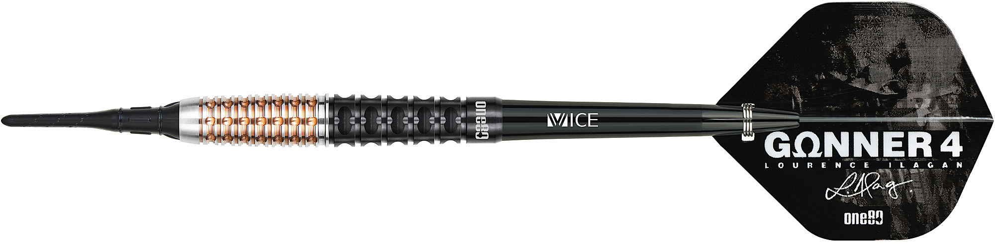 ONE80 Gunner 4 Black/Rosegold 90% - 22,5g Soft