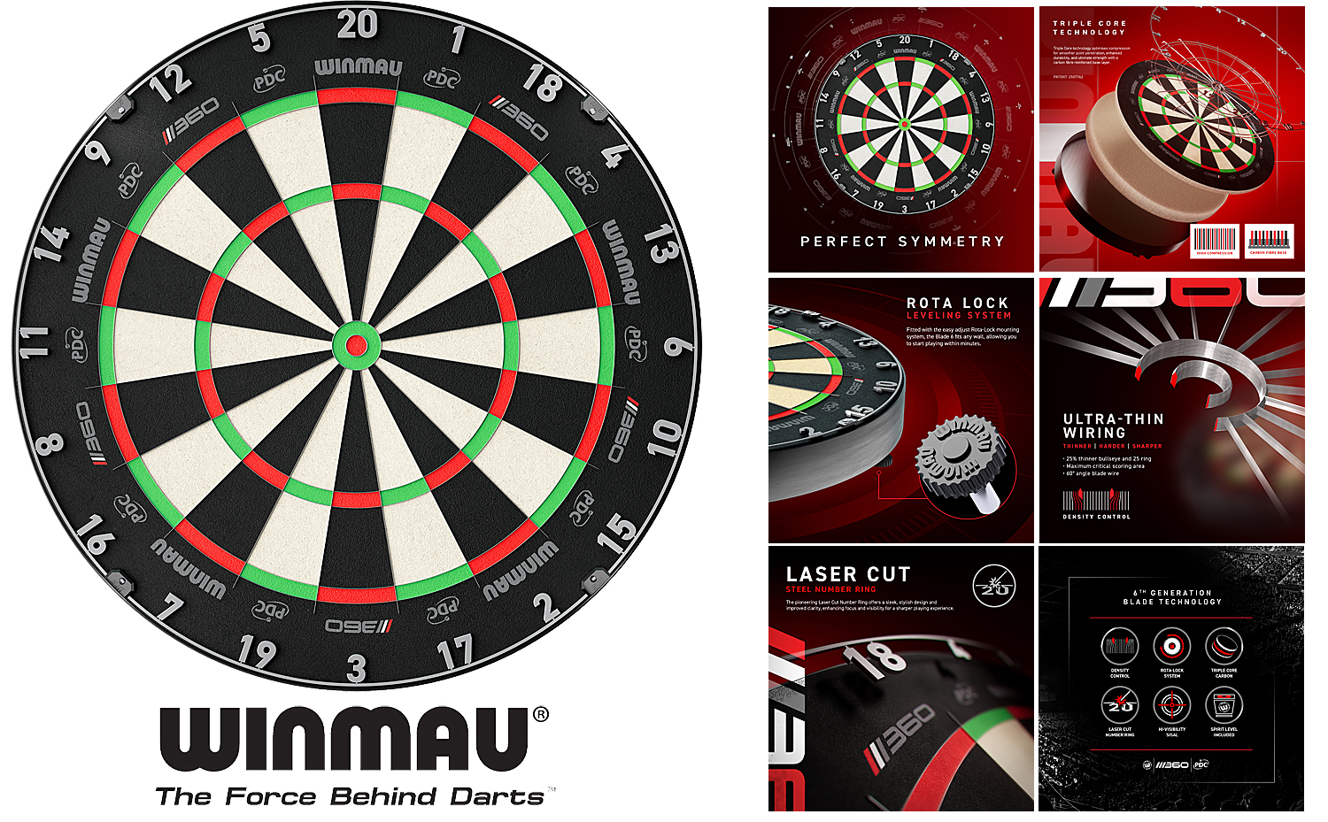 WINMAU Blade 360 Dartboard