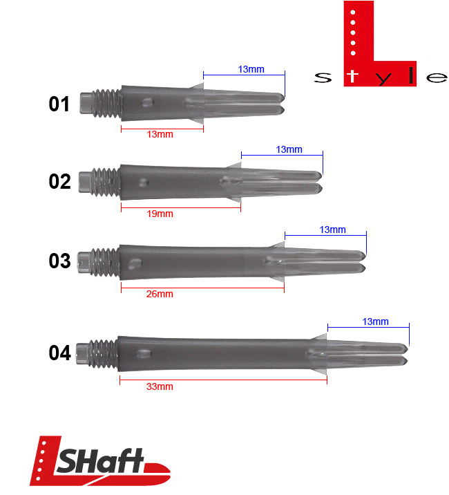 L-STYLE L-Shaft Lock Straight Clear Black