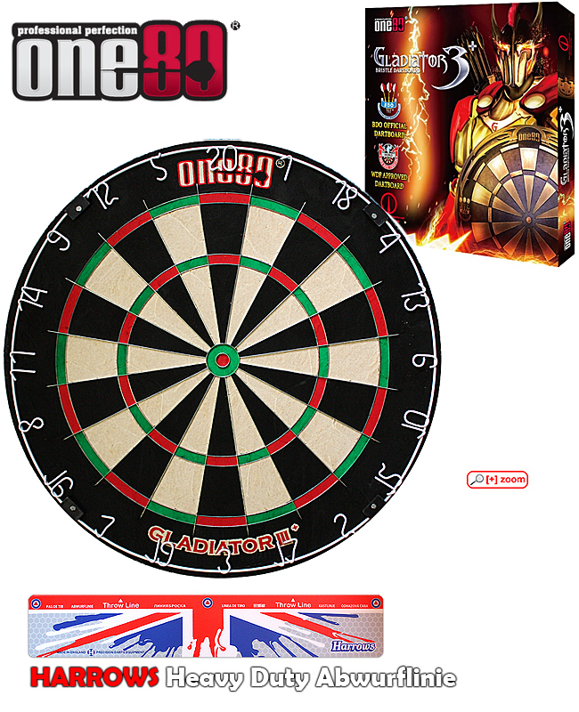 ONE80 Gladiator 3 plus  + HARROWS Heavy Duty Abwurflinie