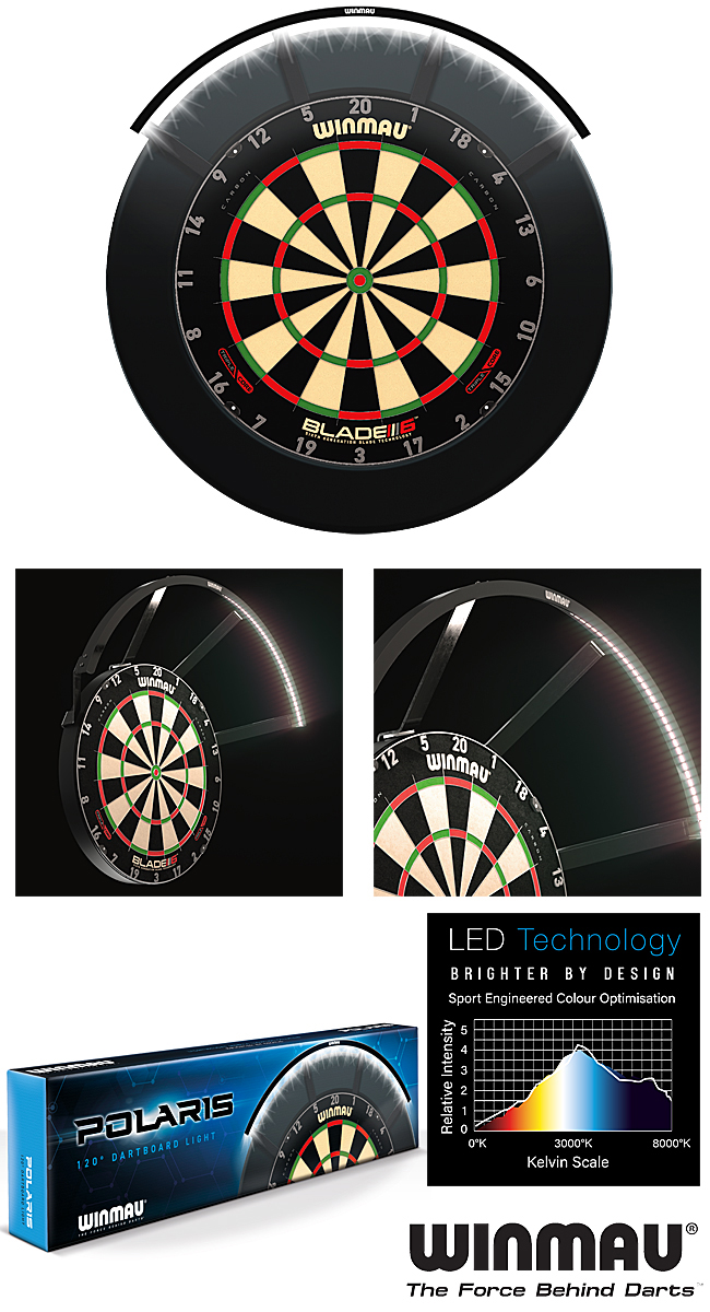 RÜCKLÄUFER: WINMAU Polaris 120° Dartboard Light