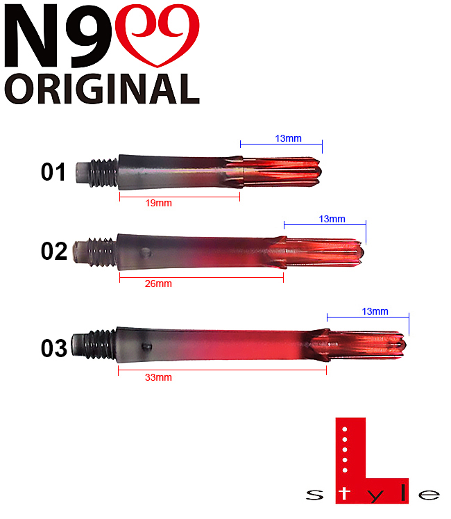 L-STYLE Shafts N9 G. Clear Black/Red