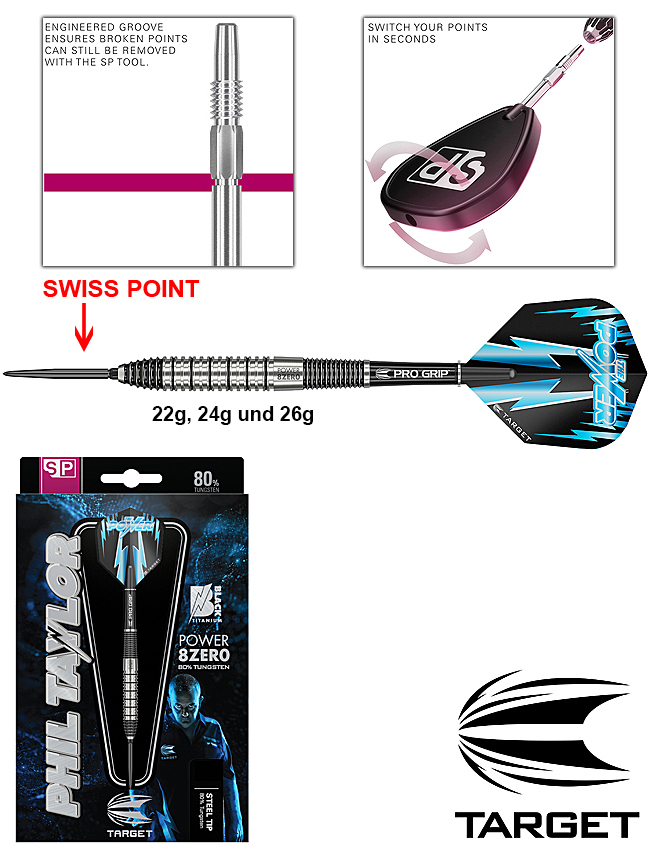 TARGET Phil Taylor 8Zero 2 SWISS POINT 80%