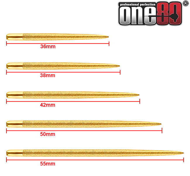 ONE80 Long Taper Points (Sand Coated) Gold